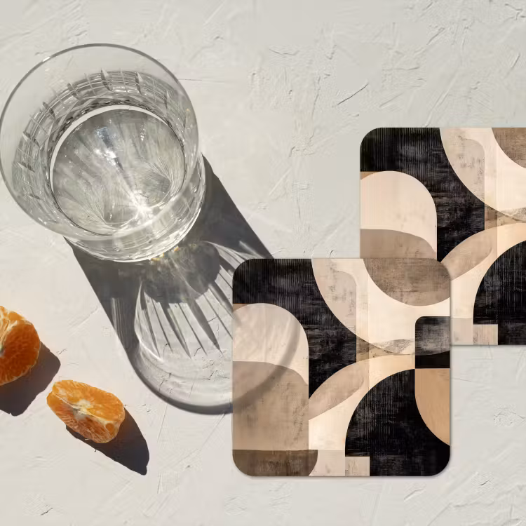 Onderzetter - Abstract - Vormen - Modern - Beige — 3