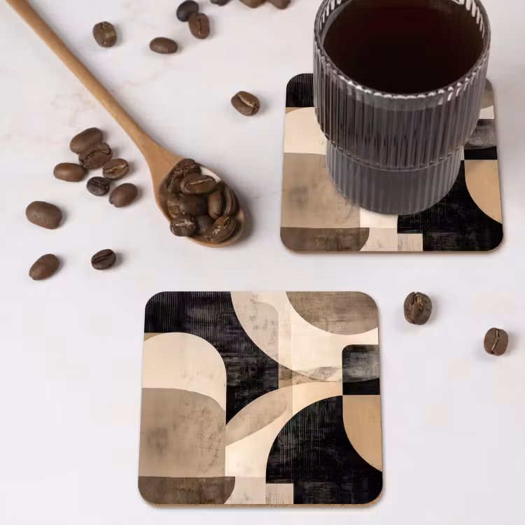 Onderzetter - Abstract - Vormen - Modern - Beige — 4