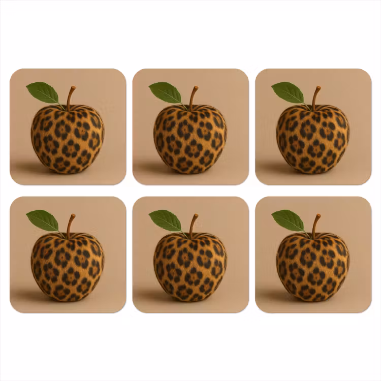 Onderzetter - Appel - Panter - Blaadje - Groen — 1