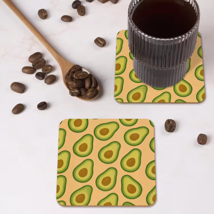 Onderzetter - Avocado - Patroon - Groen - Pit — 4