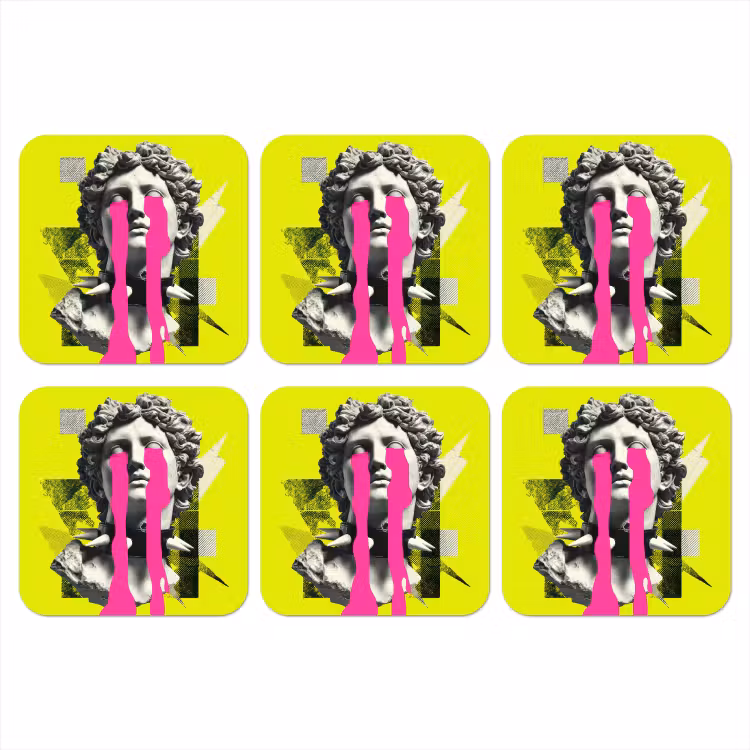 Onderzetter - Buste - Verf - Geel — 1