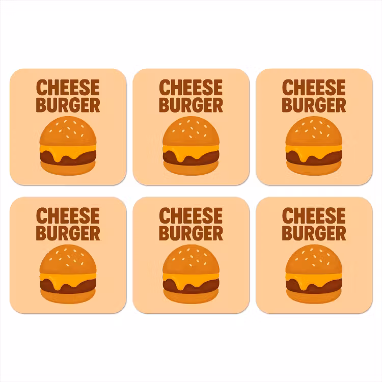 Onderzetter​ - Cheeseburger - Minimalistisch - Geel — 1