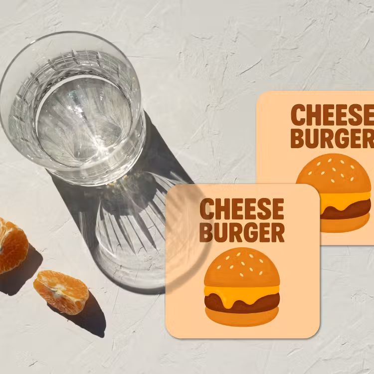 Onderzetter​ - Cheeseburger - Minimalistisch - Geel — 3