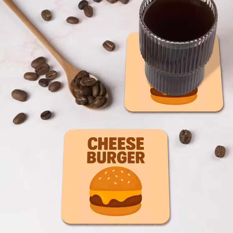Onderzetter​ - Cheeseburger - Minimalistisch - Geel — 4
