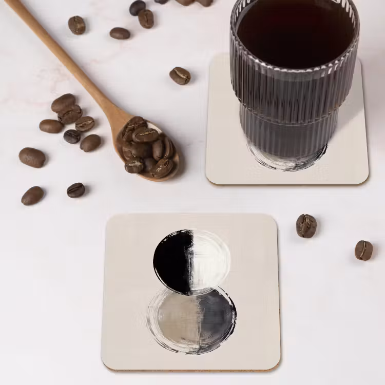 Onderzetter - Cirkels - Strepen - Minimalistisch - Zwart — 4
