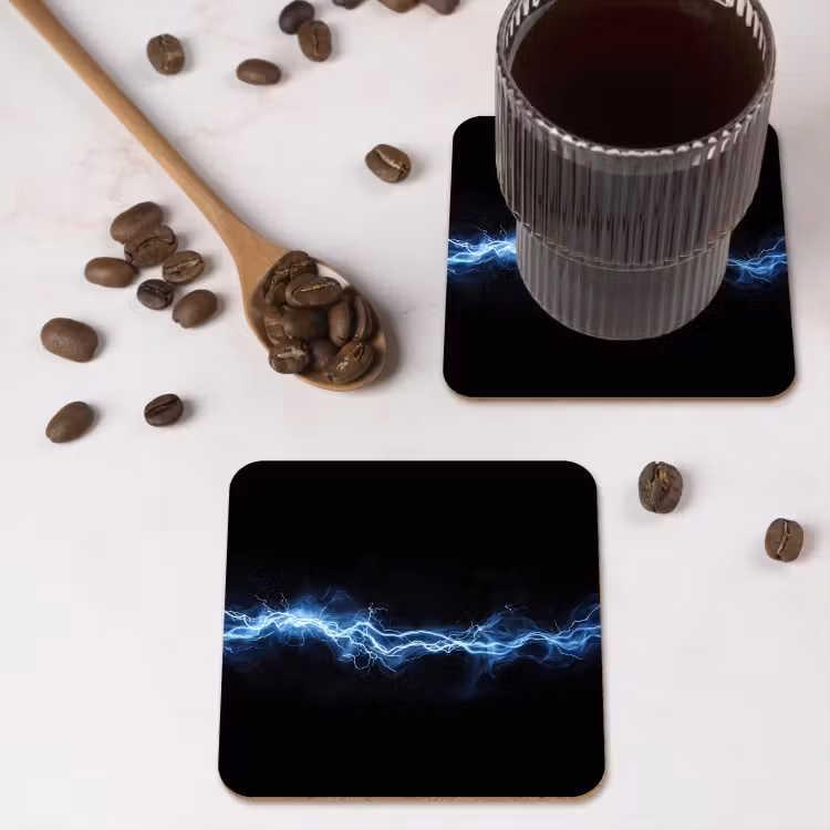 Onderzetter - Gaming - Bliksemflits - Blauw - Energie — 4