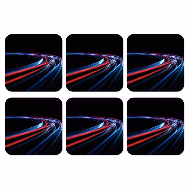 Onderzetter - Gaming - Lichtbanen - Golvend - Rood — 1