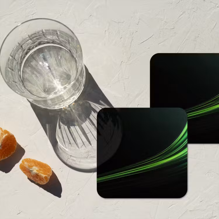 Onderzetter - Gaming - Lijnen - Boog - Groen — 3
