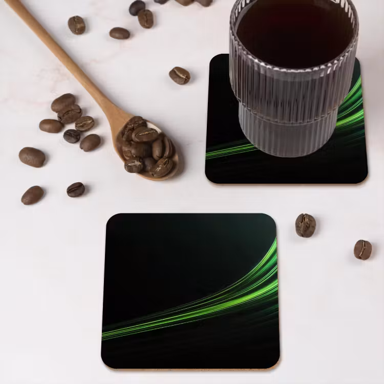 Onderzetter - Gaming - Lijnen - Boog - Groen — 4