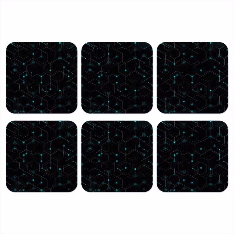 Onderzetter - Gaming - Netwerk - Blauw - Punten - Patroon — 1