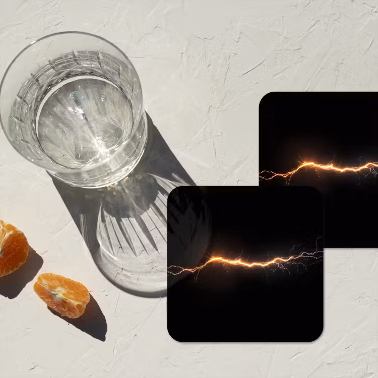 Onderzetter - Gaming - Oranje - Bliksemflits - Licht — 3