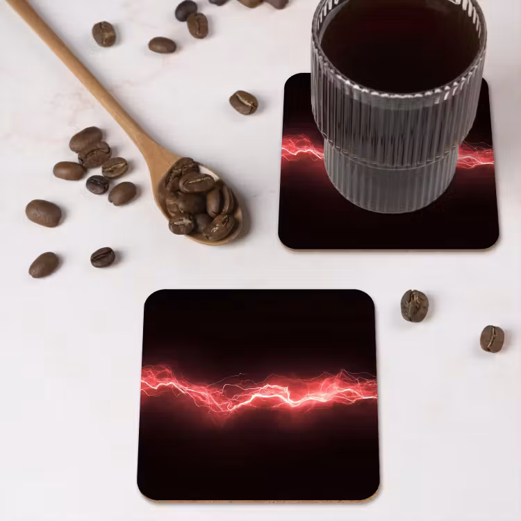 Onderzetter - Gaming - Rood - Elektriciteit - Energie - Lijn — 4