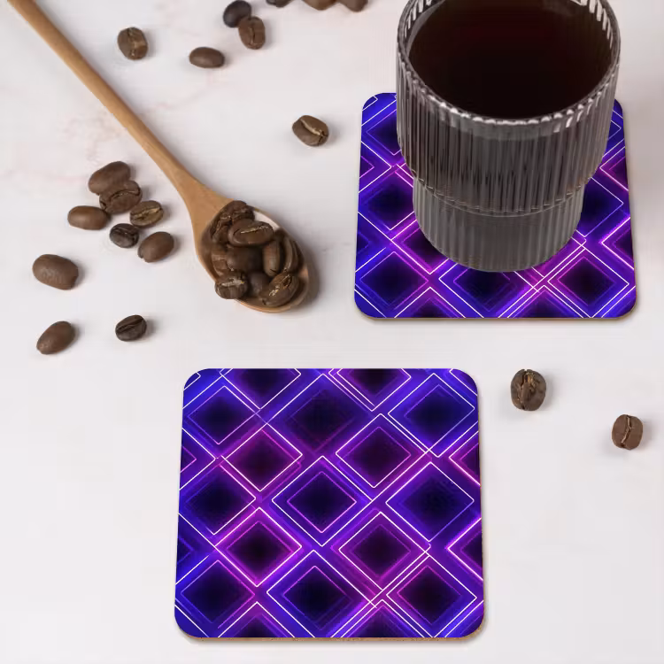 Onderzetter - Gaming - Ruiten - Neon - Paars — 4