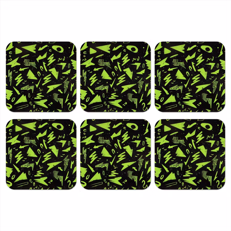 Onderzetter - Gaming - Vormen - Pijlen - Abstract - Zwart — 1