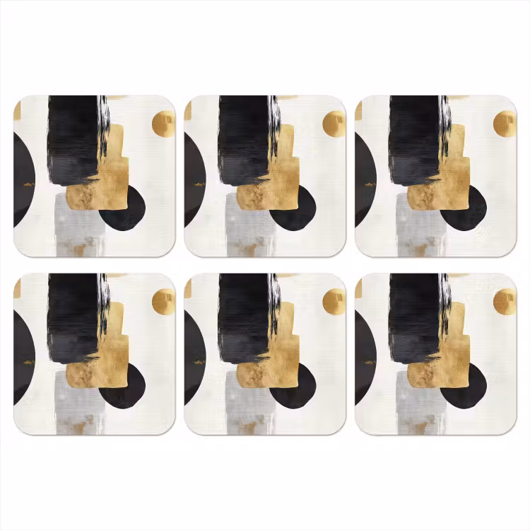 Onderzetter - Goud - Rechthoeken - Cirkels - Abstract — 1