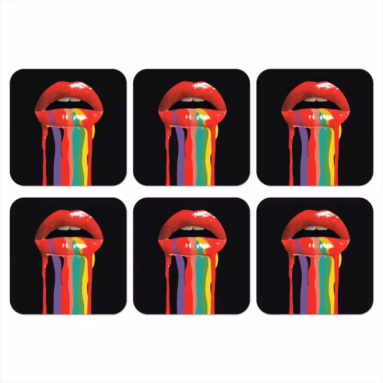Onderzetter​ - Lippen - Kleuren - Zwart — 1