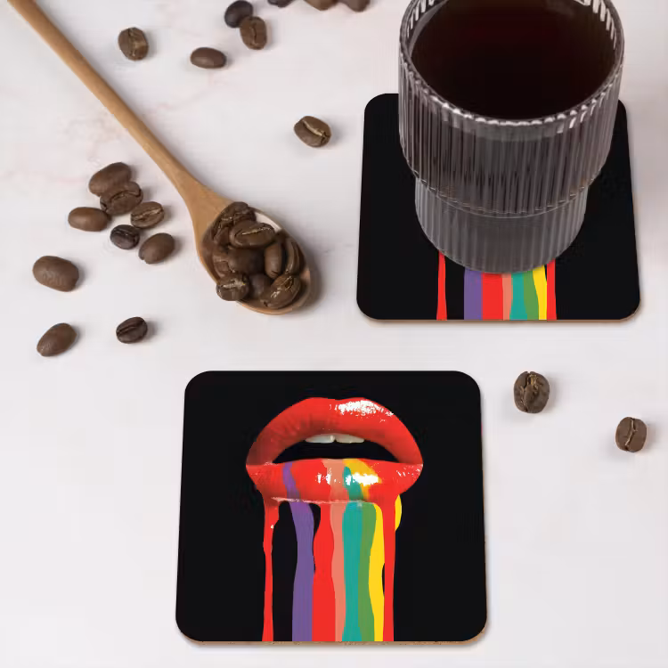 Onderzetter​ - Lippen - Kleuren - Zwart — 4