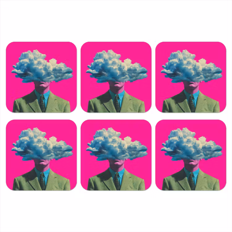 Onderzetter - Man - Pak - Wolk - Roze — 1