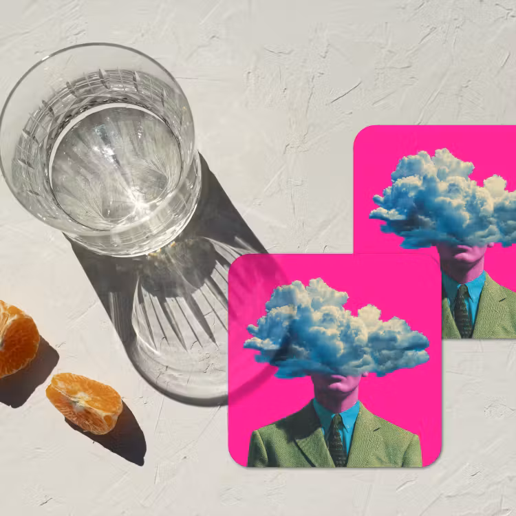 Onderzetter - Man - Pak - Wolk - Roze — 3