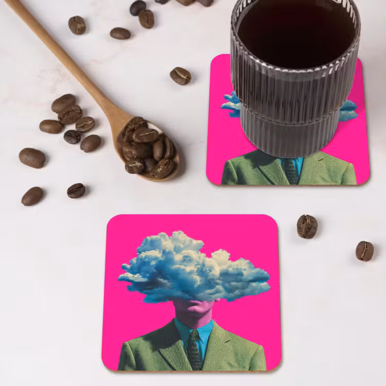 Onderzetter - Man - Pak - Wolk - Roze — 4