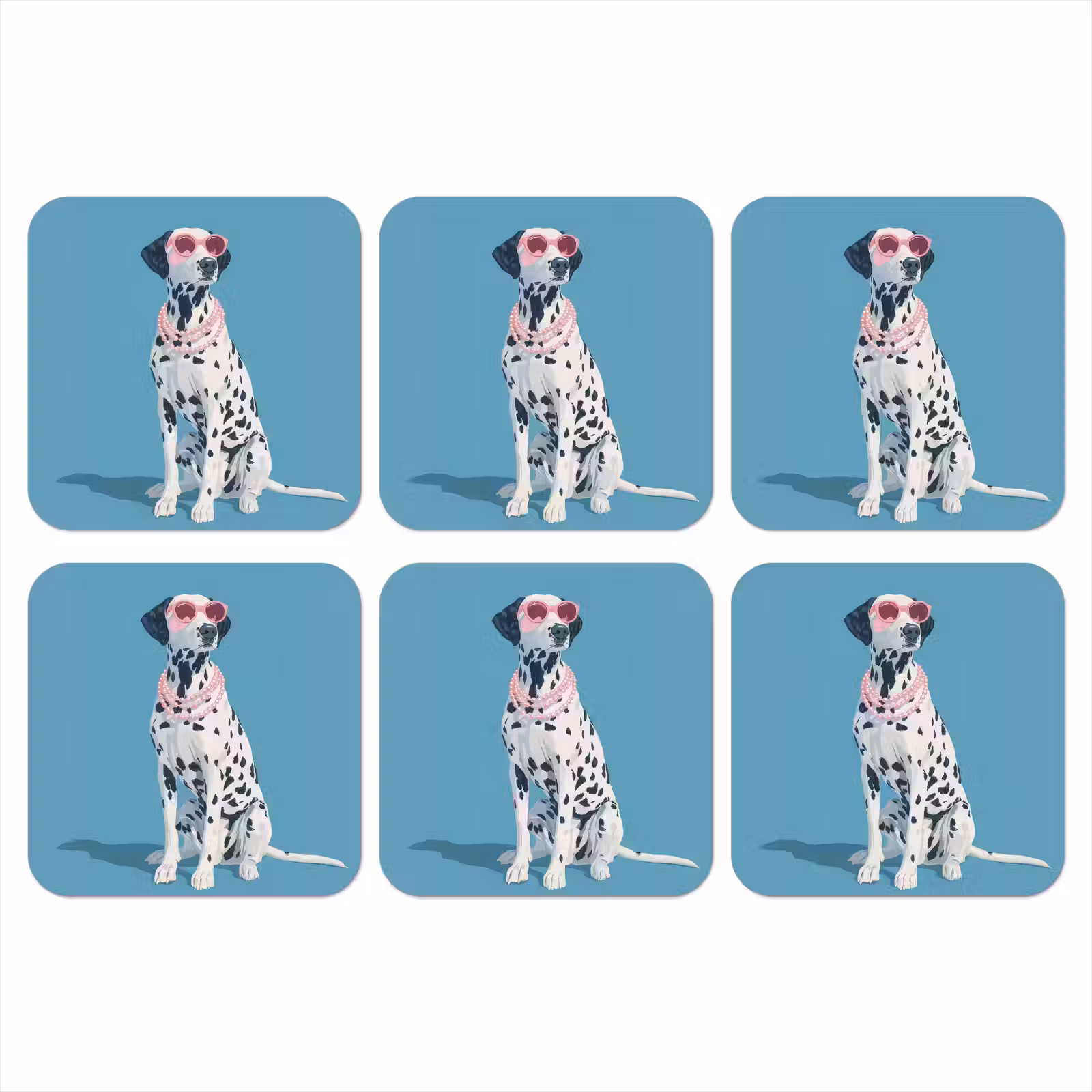 Onderzetter - Dalmatiër - Zonnebril - Blauw — 1