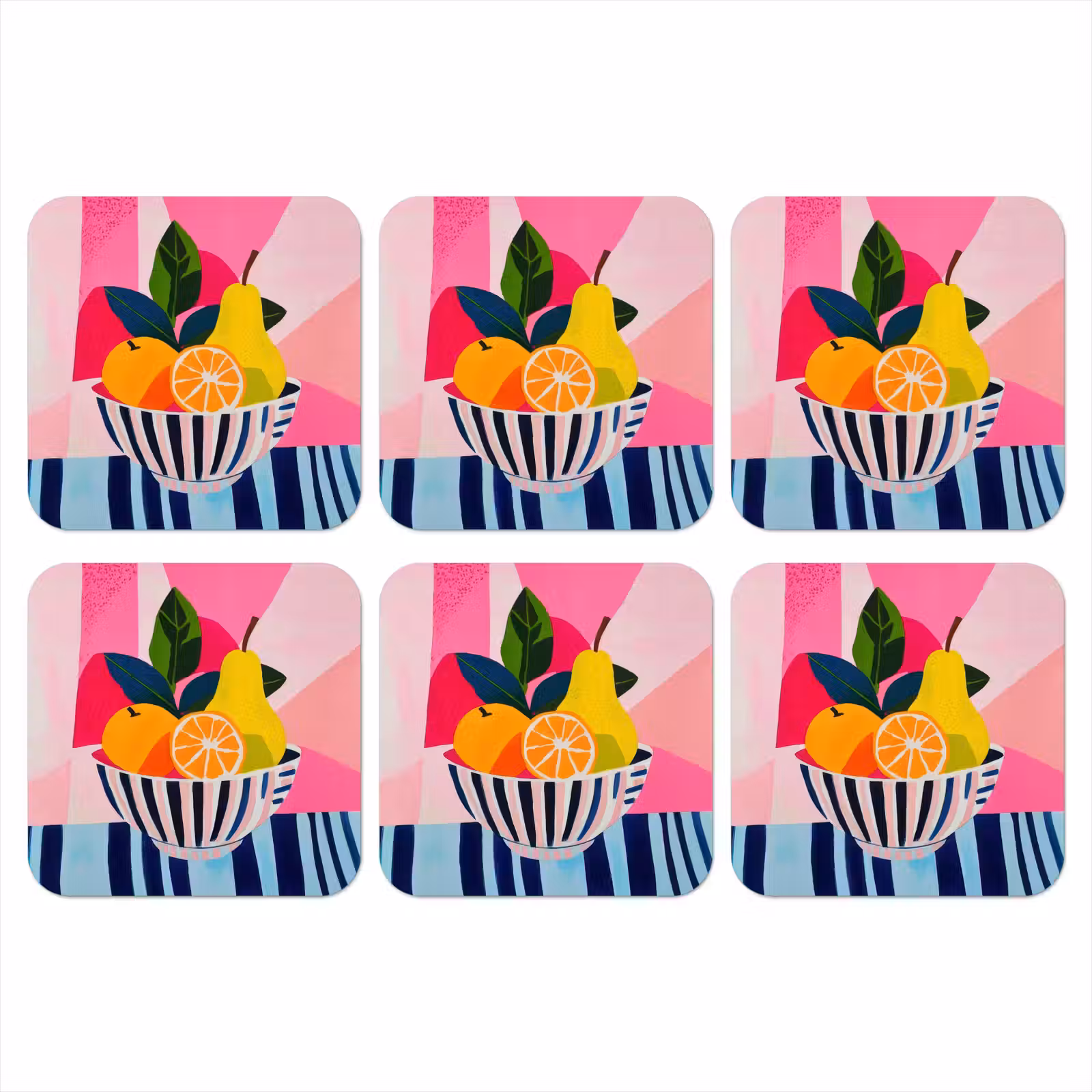 Onderzetter - Fruit - Abstracte achtergrond - Roze — 1
