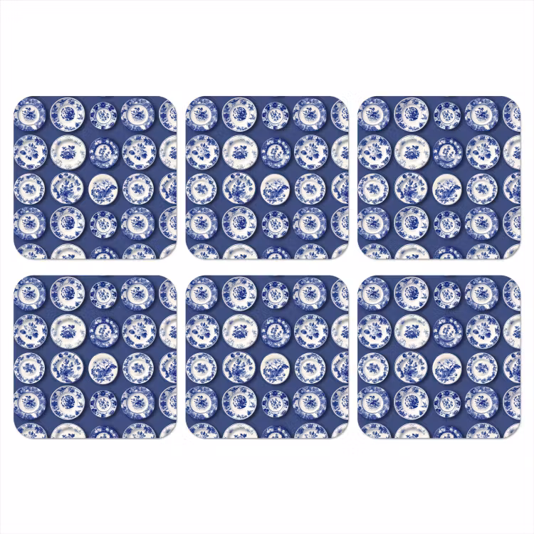 Onderzetter - Borden - Floraal - Blauw — 1