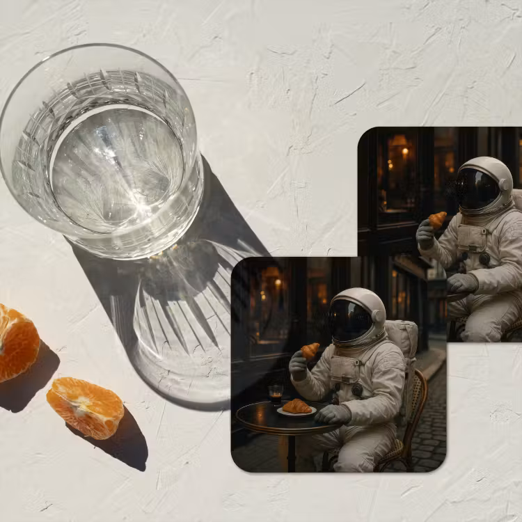 Onderzetter - Café - Croissant - Koffie - Astronaut — 3