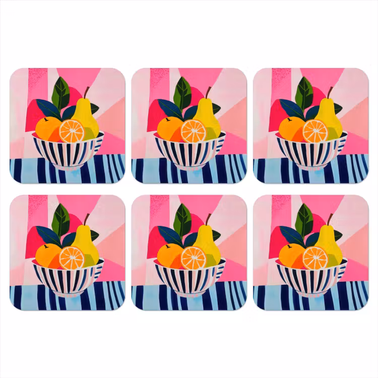 Onderzetter - Fruit - Abstracte achtergrond - Roze — 1