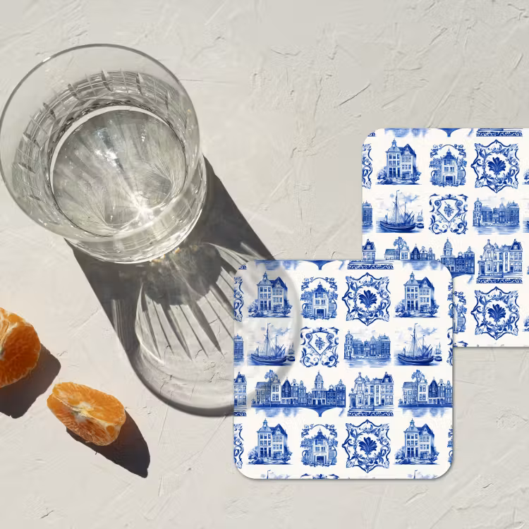 Onderzetter - Huizen - Schepen - Blauw — 3