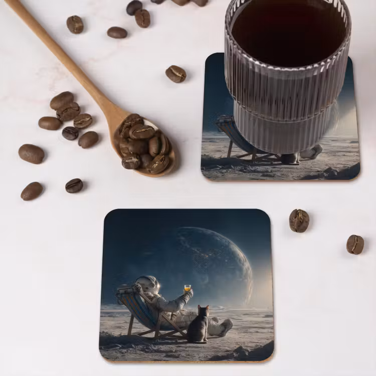 Onderzetter - Maan - Kat - Astronaut - Ruimte — 4