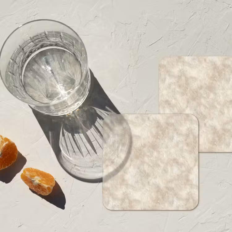 Onderzetter - Beige - Reliëfstructuur - Natuursteen — 3