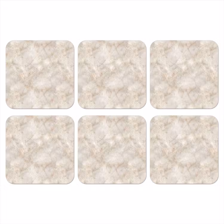 Onderzetter - Lichtbeige - Goudbruine Nerven - Marmer — 1
