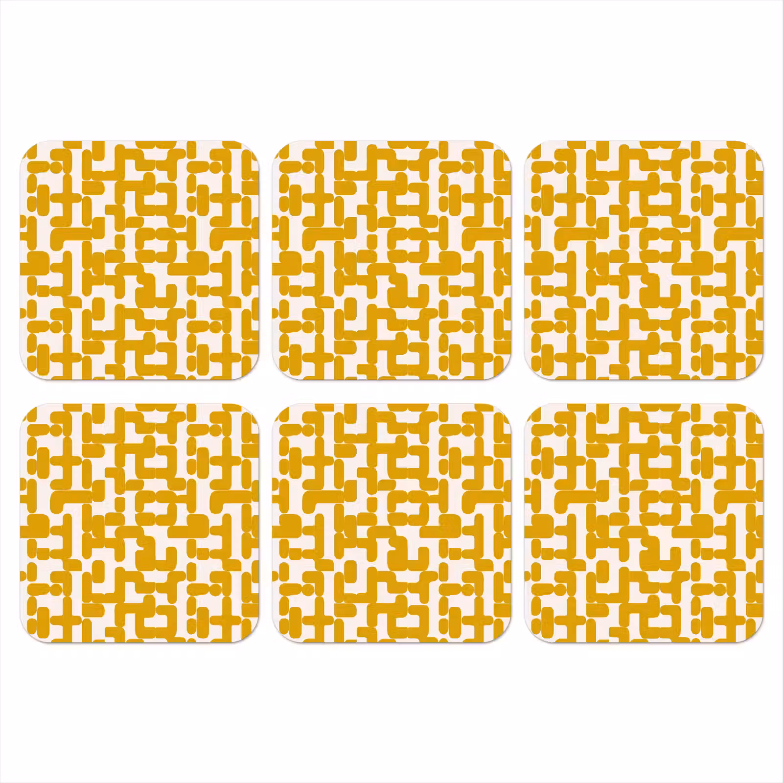 Onderzetter - Geel - Beige - Patroon — 1