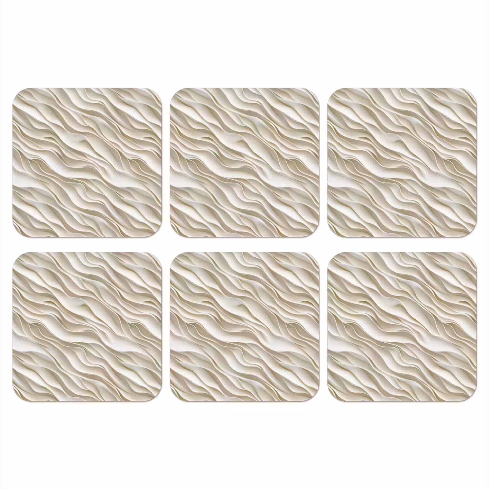Onderzetter - Golven - Wit - Minimalistisch — 1