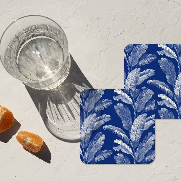 Onderzetter - Blad - Palm - Blauw — 3