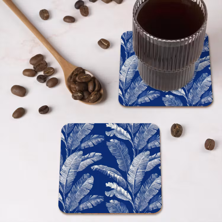 Onderzetter - Blad - Palm - Blauw — 4