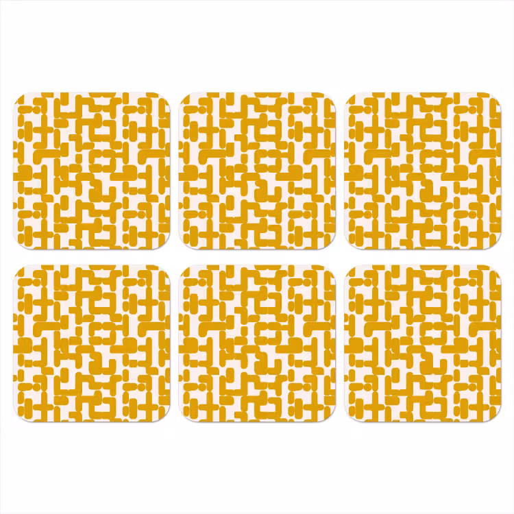 Onderzetter - Geel - Beige - Patroon — 1