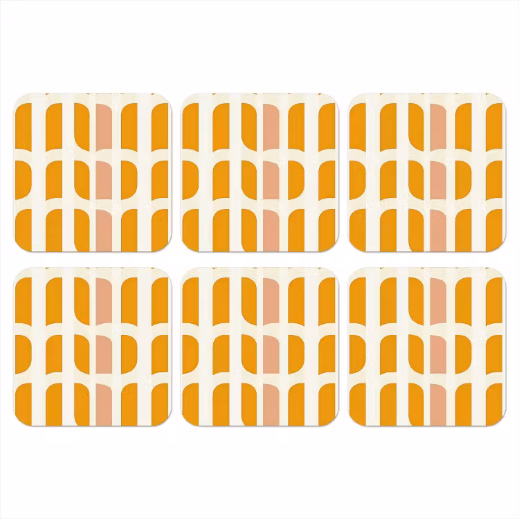 Onderzetter - Geometrisch - Patroon - Geel - Roze — 1