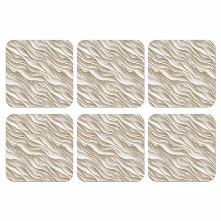Onderzetter - Golven - Wit - Minimalistisch — 1