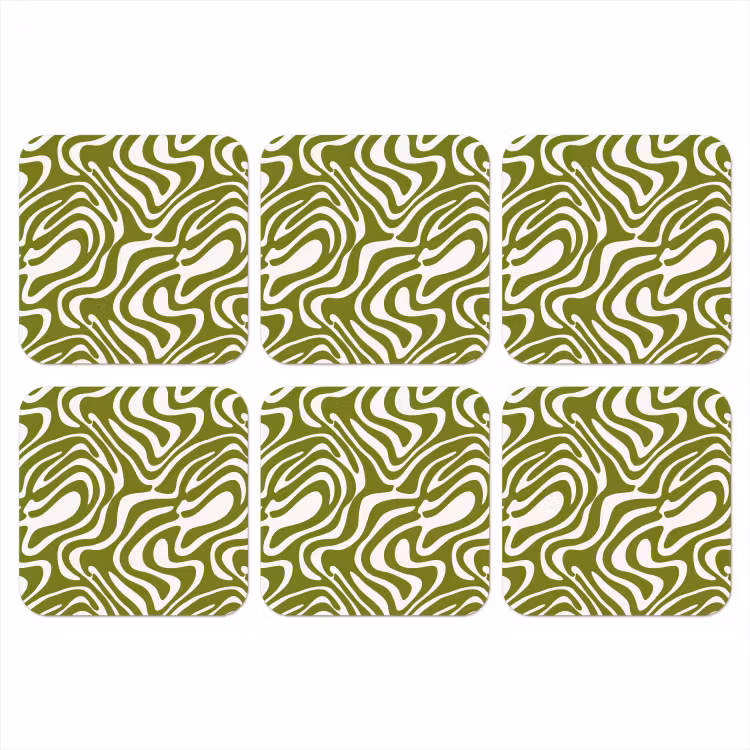 Onderzetter - Lijnpatroon - Groen - Organisch — 1