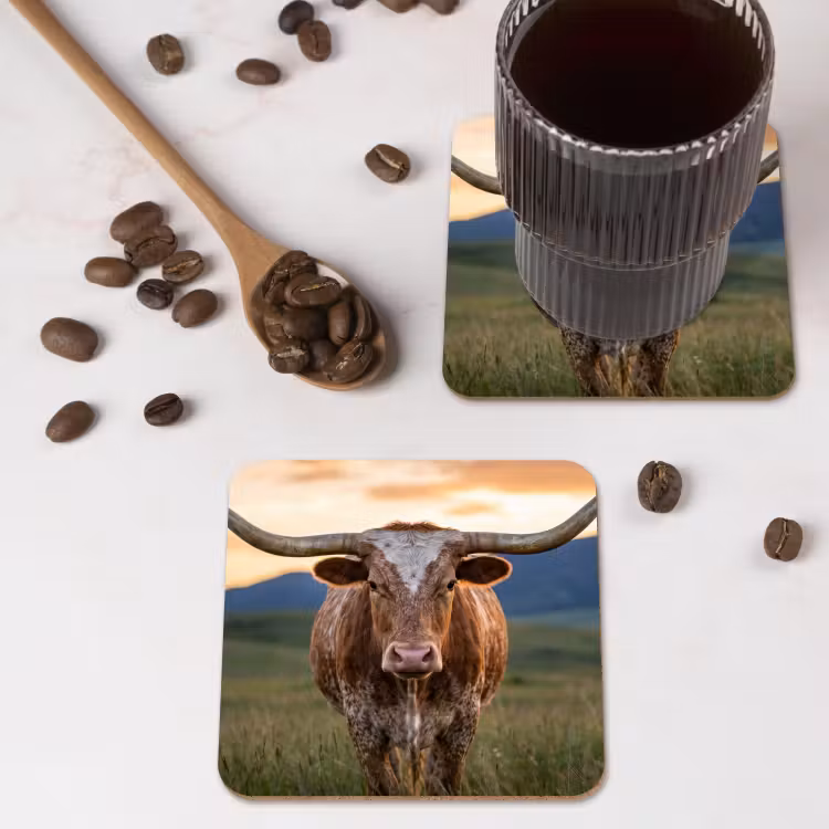 Onderzetter - Longhorn - Landschap - Zonsondergang — 4