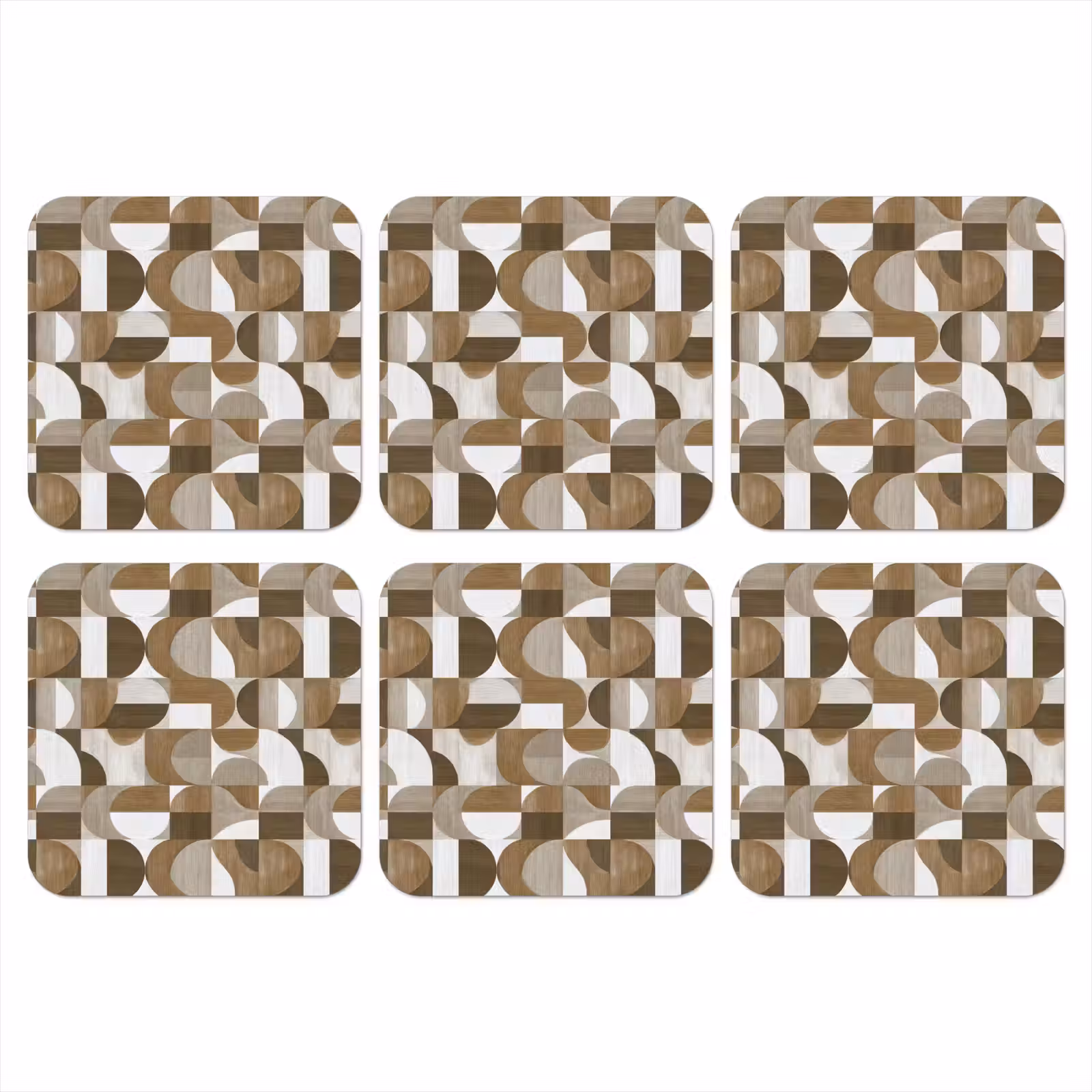 Onderzetter - Abstract - Retro - Bruin — 1
