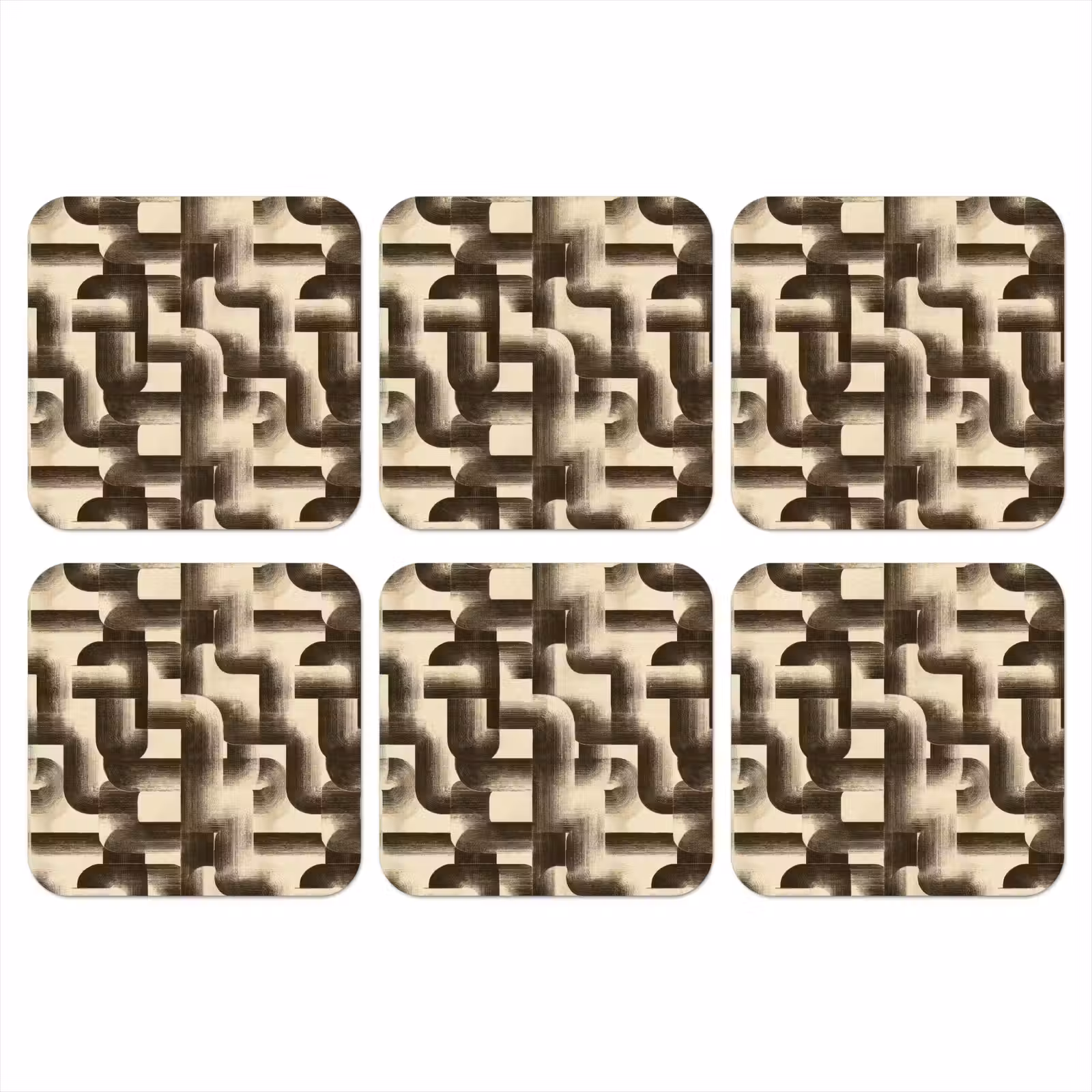 Onderzetter - Abstract - Retro - Zwart — 1