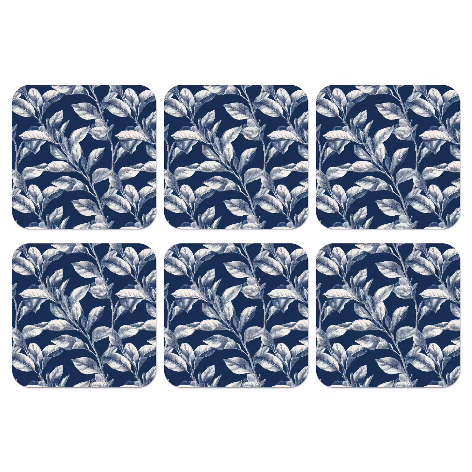 Onderzetter - Botanisch - Patroon - Blauw — 1