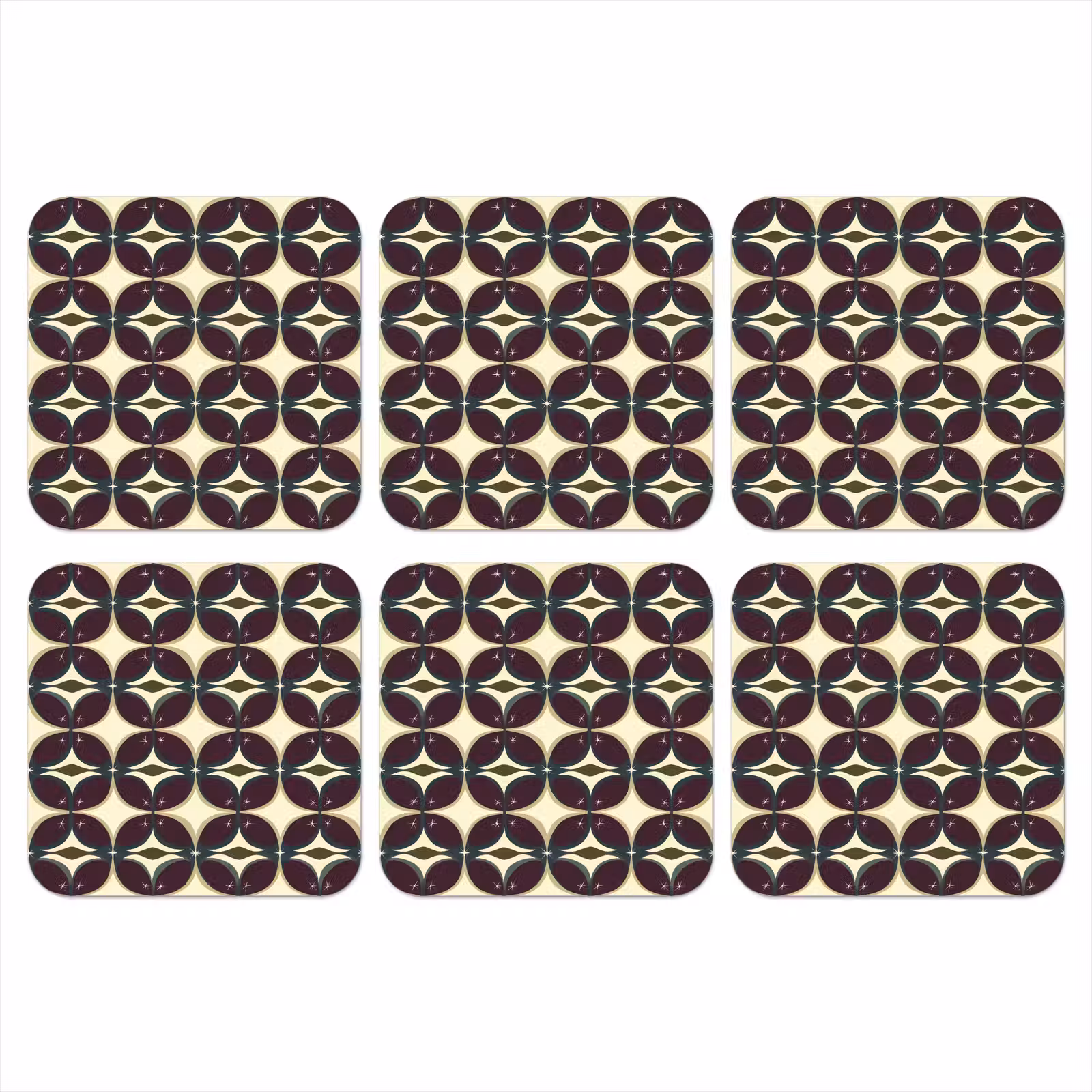 Onderzetter - Cirkel - Retro - Kleurrijk — 1