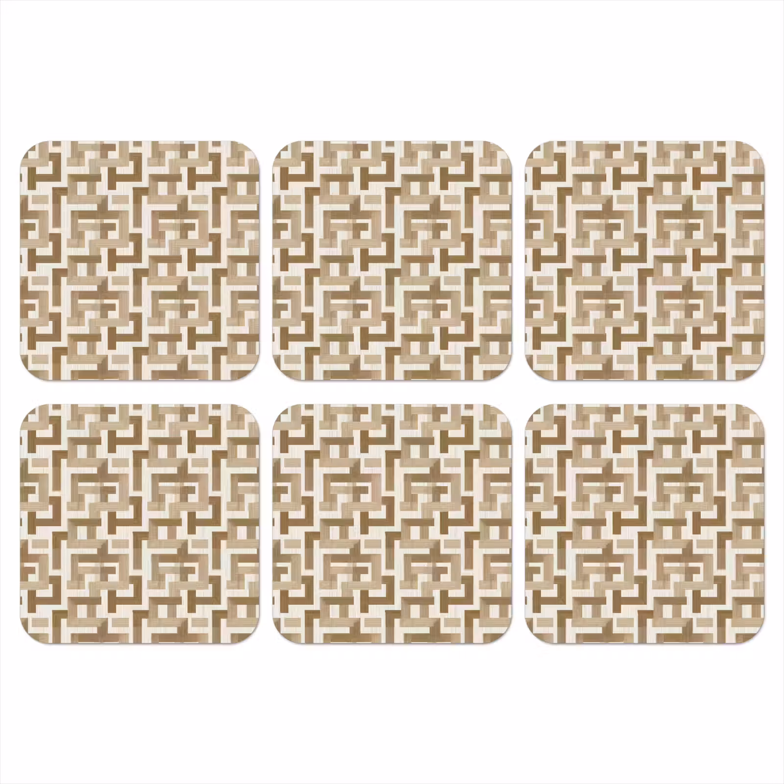 Onderzetter - Geometrisch - Retro - Bruin — 1