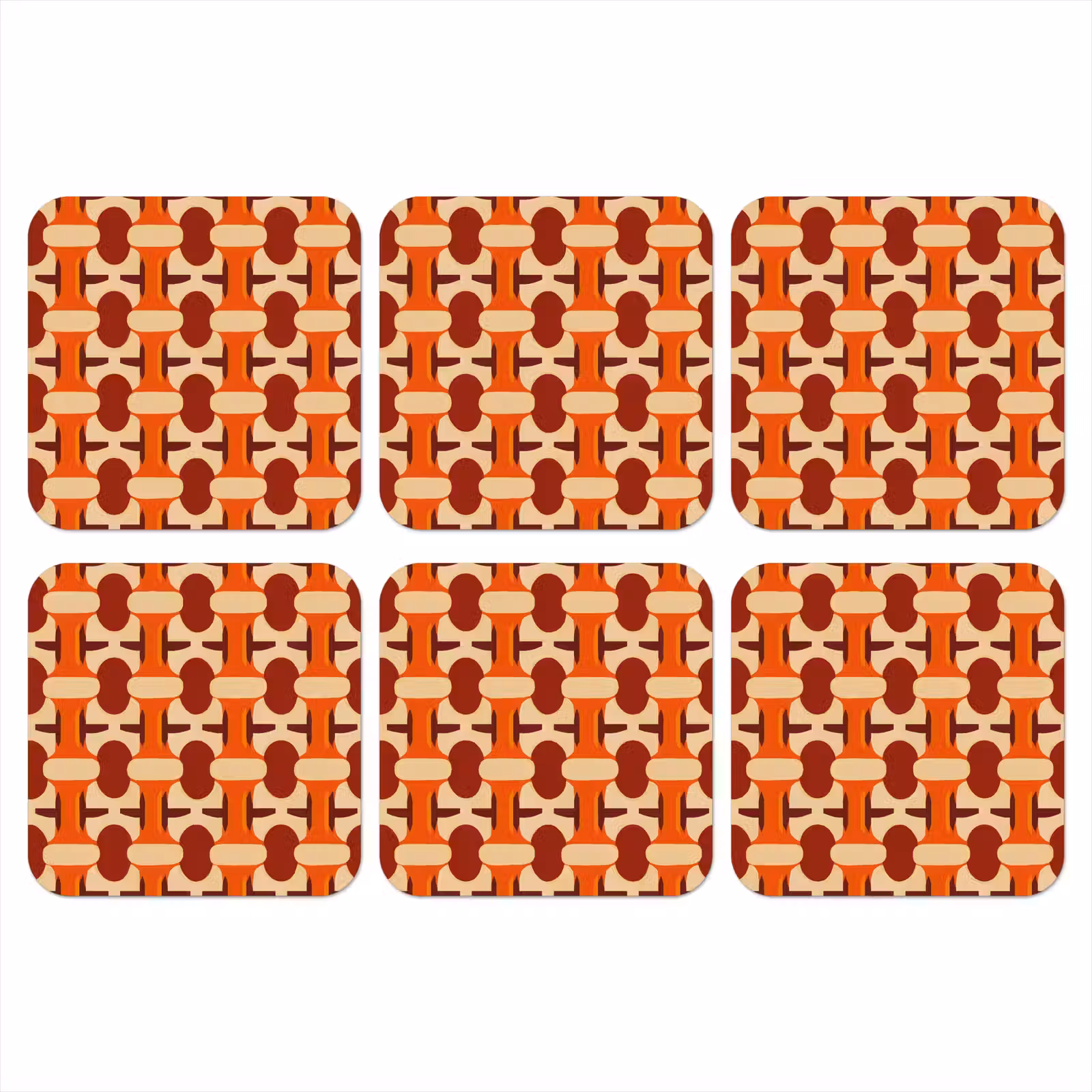 Onderzetter - Geometrisch - Retro - Oranje — 1