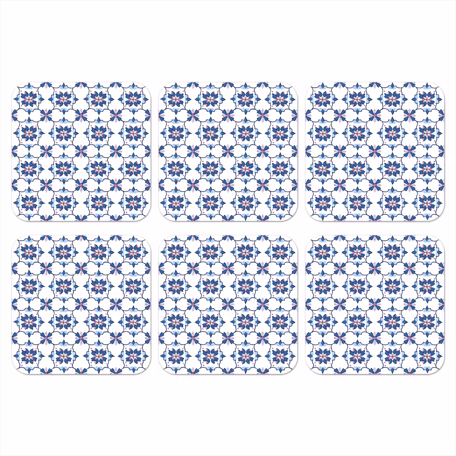 Onderzetter - Modern - Patroon - Blauw - Roze — 1