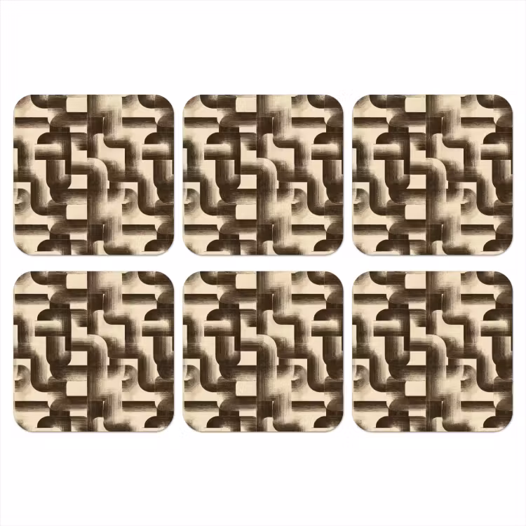 Onderzetter - Abstract - Retro - Zwart — 1
